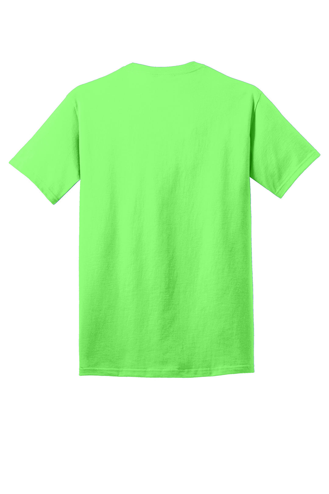 Rear View of Neon Green Port & Company - Core Cotton Tee. PC54