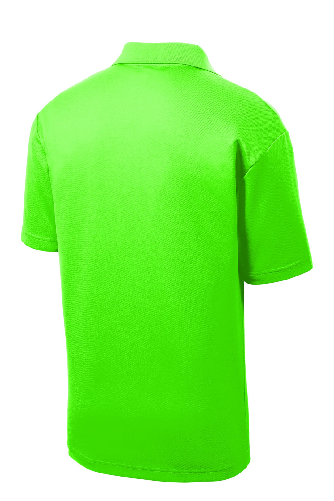 Rear View of Neon Green Sport-Tek PosiCharge RacerMesh Polo. ST640