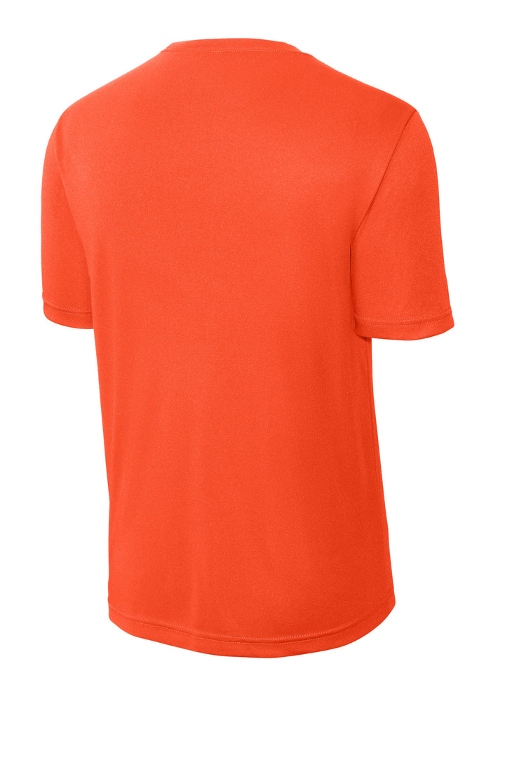 Rear View of Neon Orange Sport-Tek PosiCharge Competitor Tee. ST350