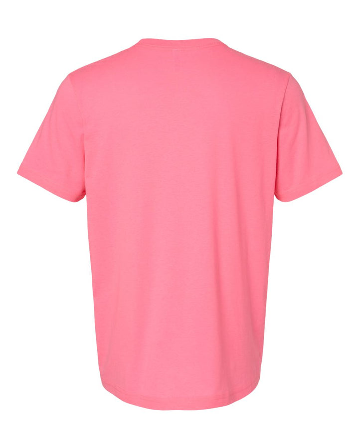 Rear View of Neon Pink CVC Jersey Tee - 3001CVC