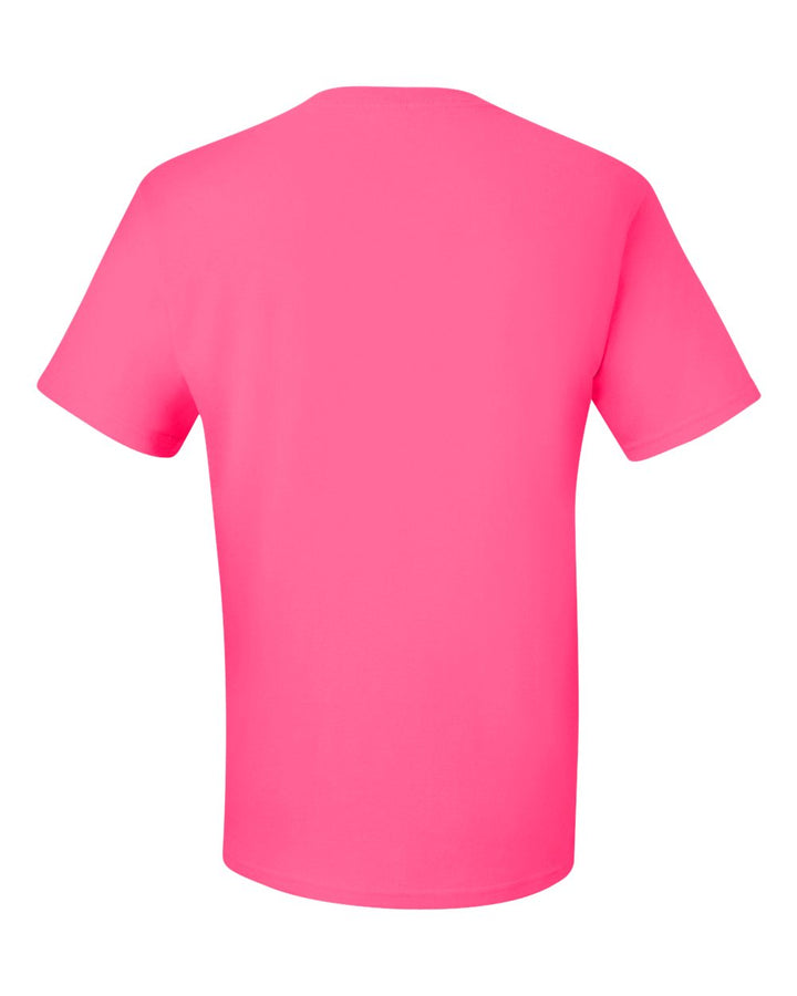 Rear View of Neon Pink Dri-Power® 50/50 T-Shirt - 29MR