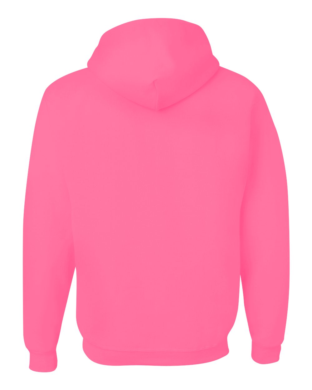 Rear View of Neon Pink NuBlend® Hooded Sweatshirt - 996MR