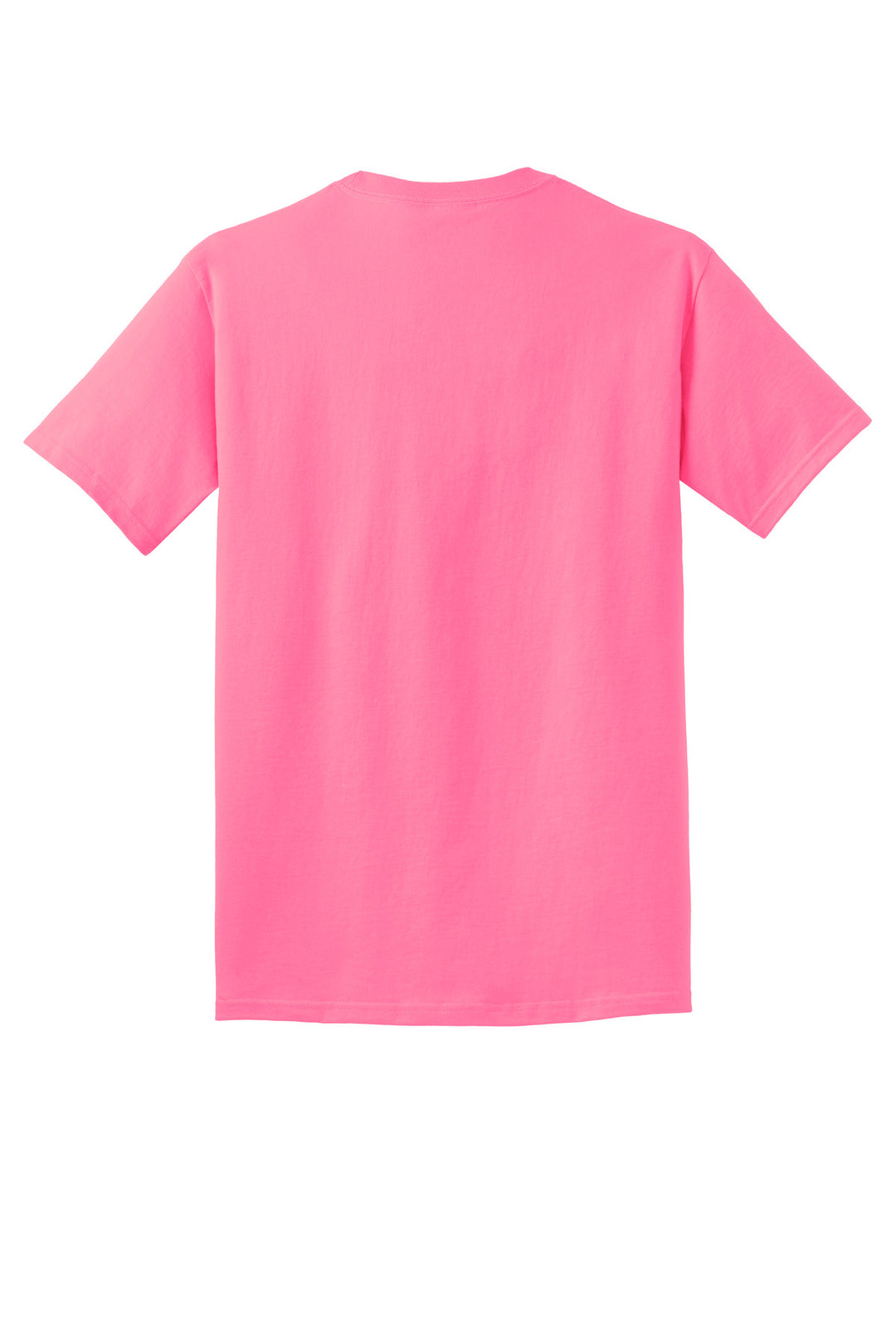 Rear View of Neon Pink Port & Company - Core Cotton Tee. PC54