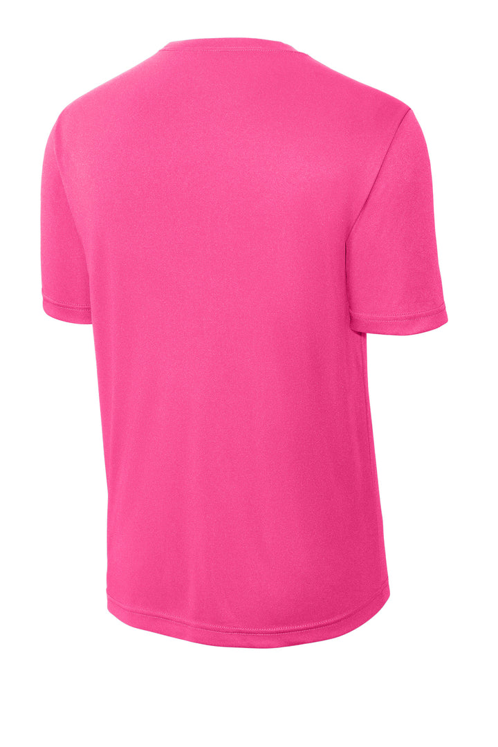 Rear View of Neon Pink Sport-Tek PosiCharge Competitor Tee. ST350
