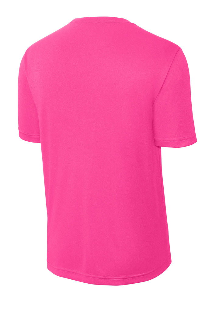 Rear View of Neon Pink Sport-Tek PosiCharge Competitor Tee. ST350