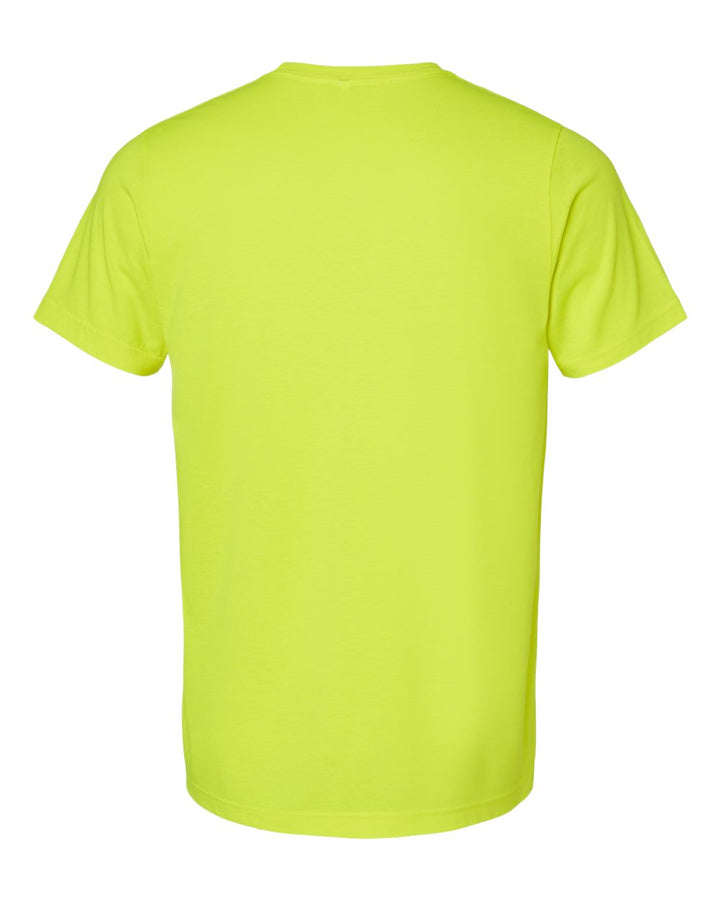 Rear View of Neon Yellow CVC Jersey Tee - 3001CVC
