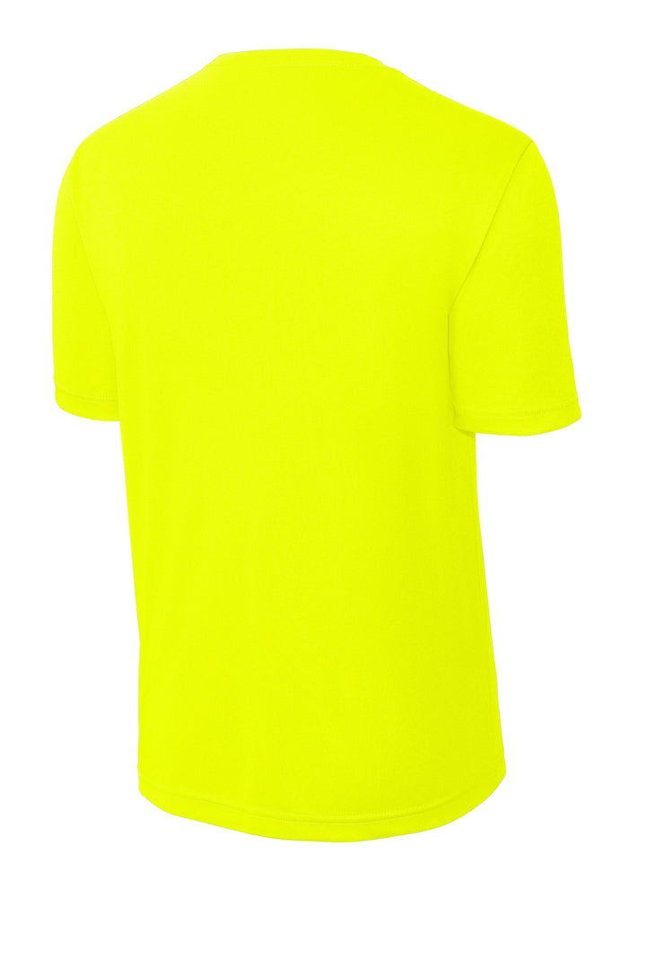 Rear View of Neon Yellow Sport-Tek PosiCharge Competitor Tee. ST350