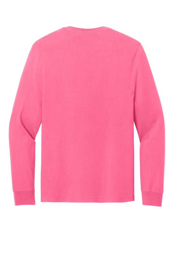 Rear View of NeonPink Jerzees Classics Unisex Cotton Long Sleeve T-Shirt 363L