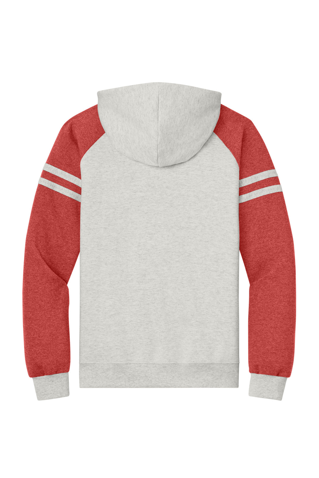 Rear View of OatH/FryRH Jerzees Unisex NuBlend Varsity Colorblock Hooded Sweatshirt 97C