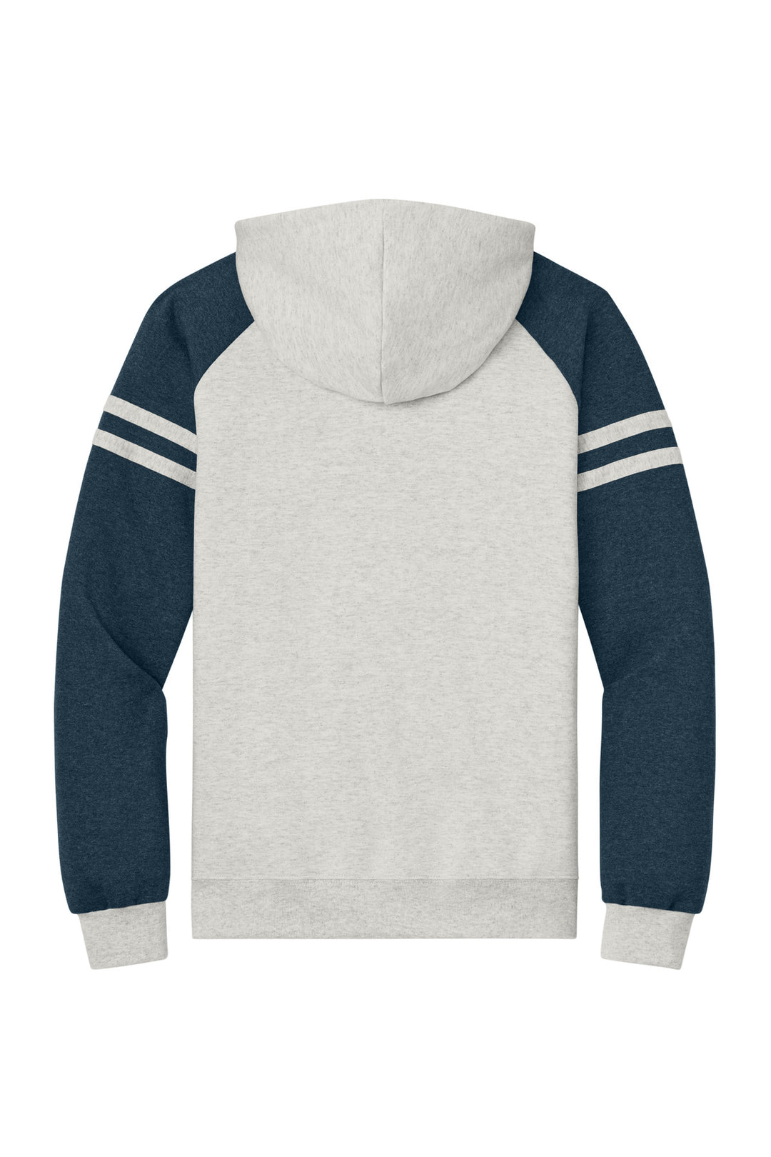 Rear View of OatH/IdgHt Jerzees Unisex NuBlend Varsity Colorblock Hooded Sweatshirt 97C