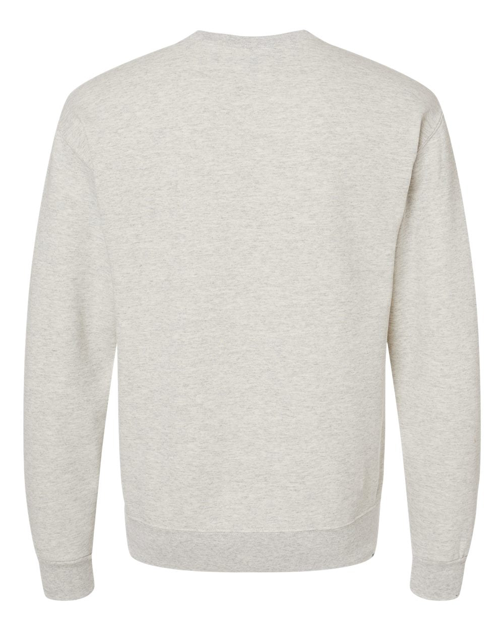 Rear View of Oatmeal Heather NuBlend® Crewneck Sweatshirt - 562MR
