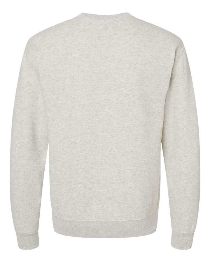 Rear View of Oatmeal Heather NuBlend® Crewneck Sweatshirt - 562MR