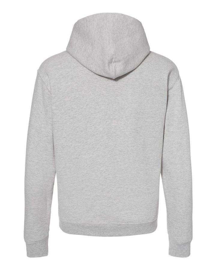 Rear View of Oatmeal Heather NuBlend® Hooded Sweatshirt - 996MR