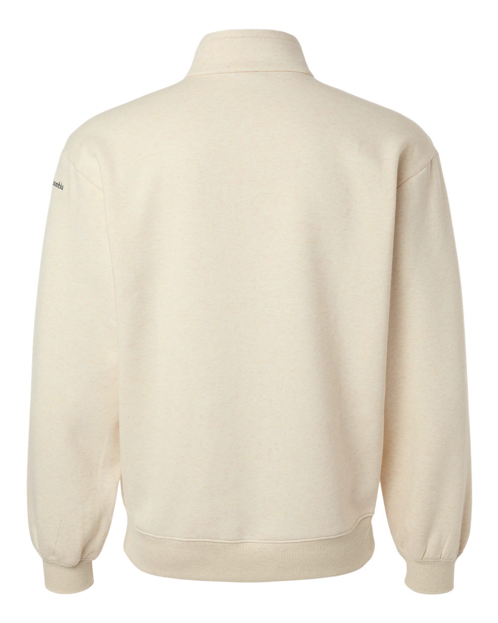 Rear View of Oatmeal Heather Women's Aldermore Half-Zip Pullover - 216515