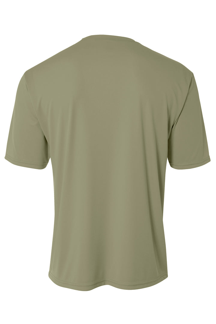 Rear View of Olive A4 Cooling Performance Short Sleeve Tee A4N3142