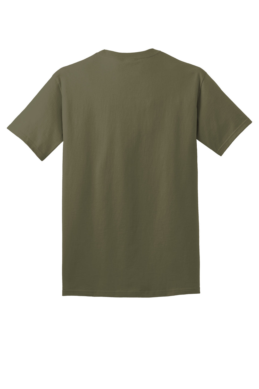 Rear View of Olive Drab Grn Port & Company - Core Cotton Tee. PC54