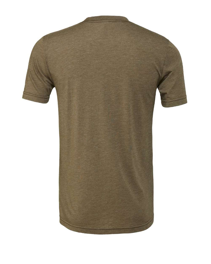 Rear View of Olive Triblend Triblend Tee - 3413