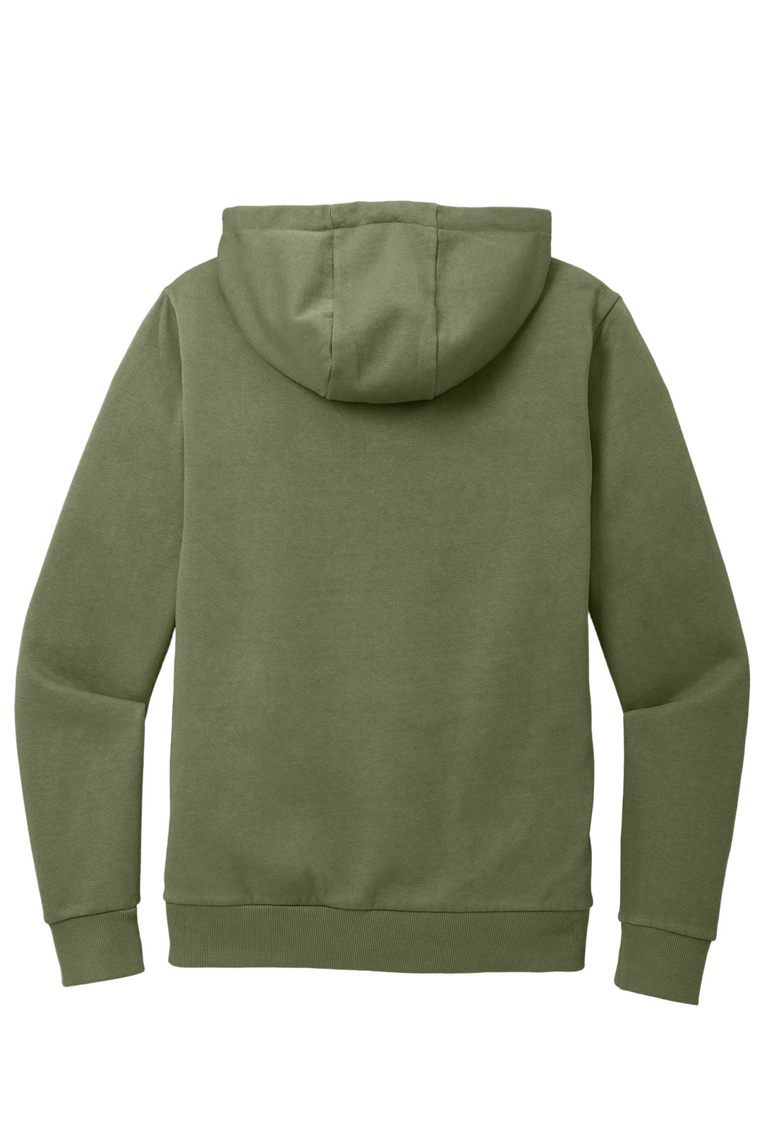 Rear View of OlvDrabGn District Wash Fleece Hoodie DT2200