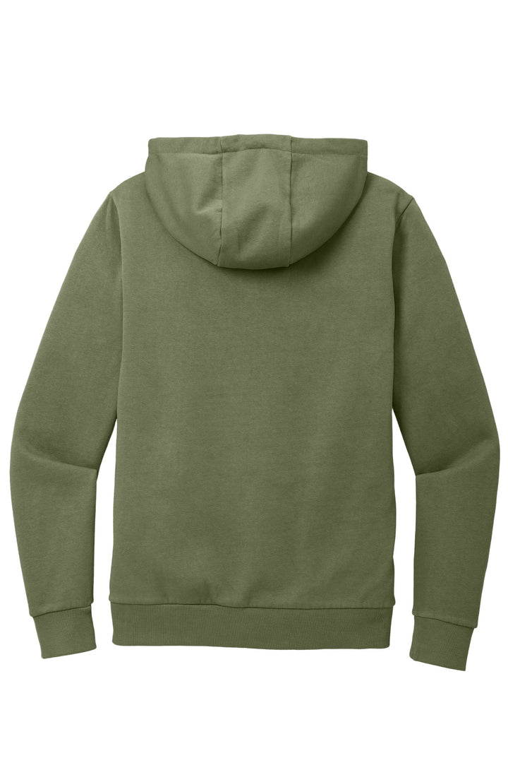 Rear View of OlvDrabGn District Wash Fleece Hoodie DT2200
