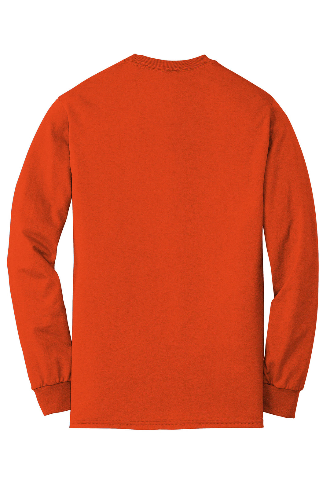 Rear View of Orange Gildan - DryBlend 50 Cotton/50 Poly Long Sleeve T-Shirt. 8400