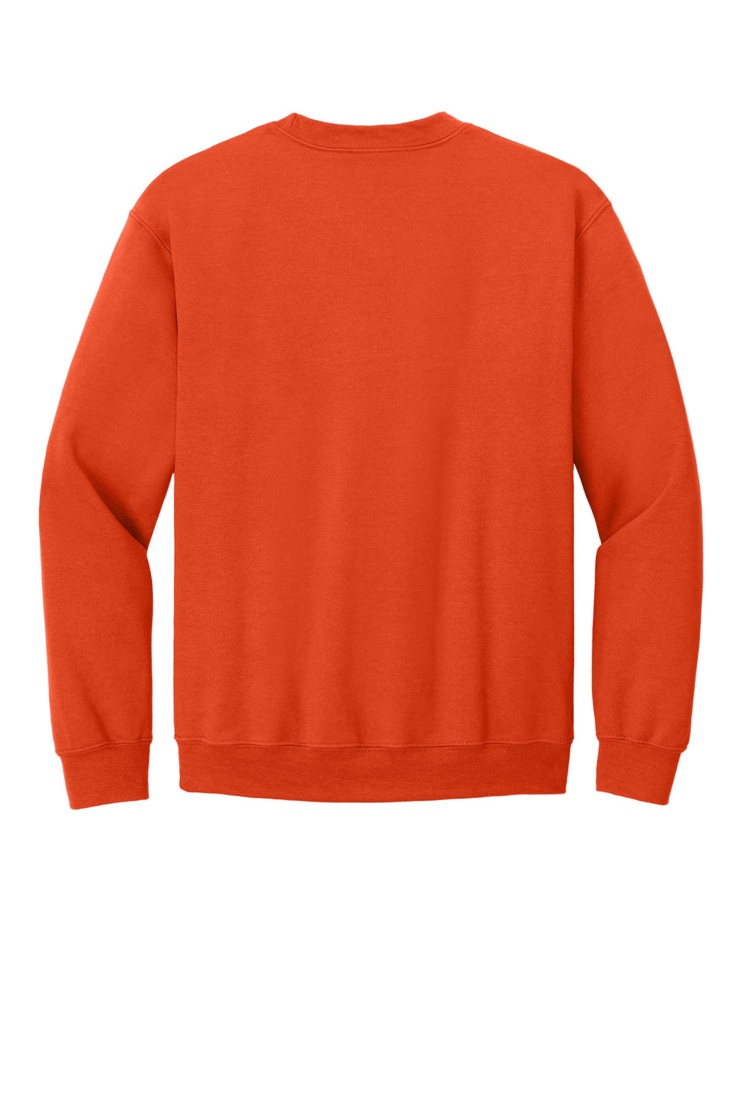 Rear View of Orange Gildan Heavy Blend Crewneck Sweatshirt. 18000