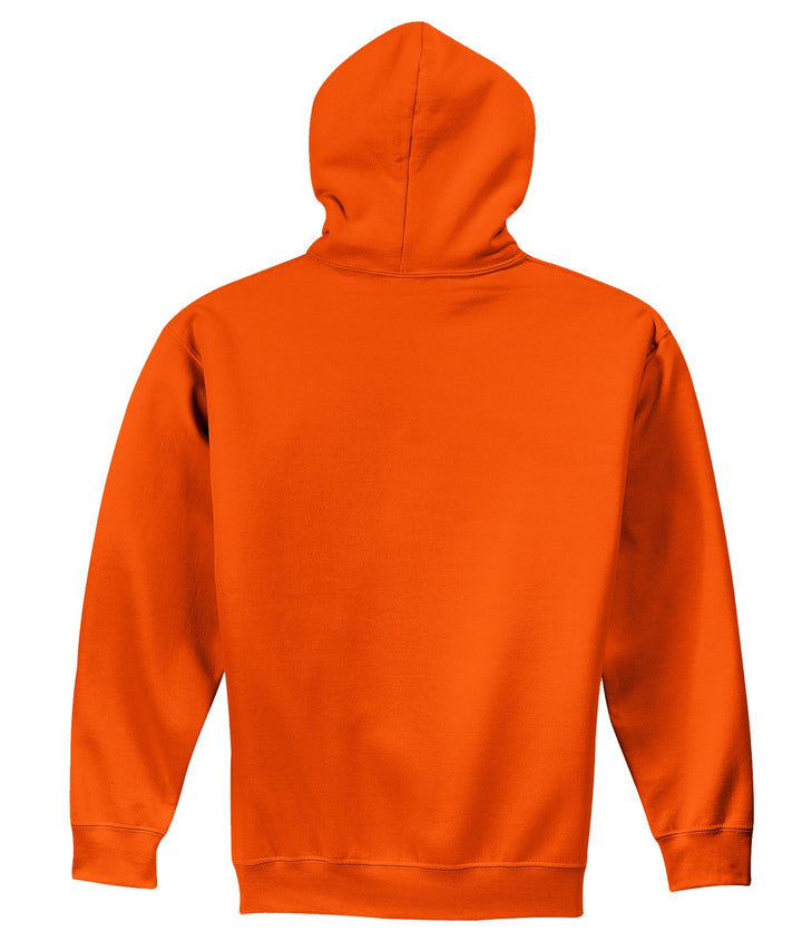 Rear View of Orange Gildan - Heavy Blend Hooded Sweatshirt. 18500