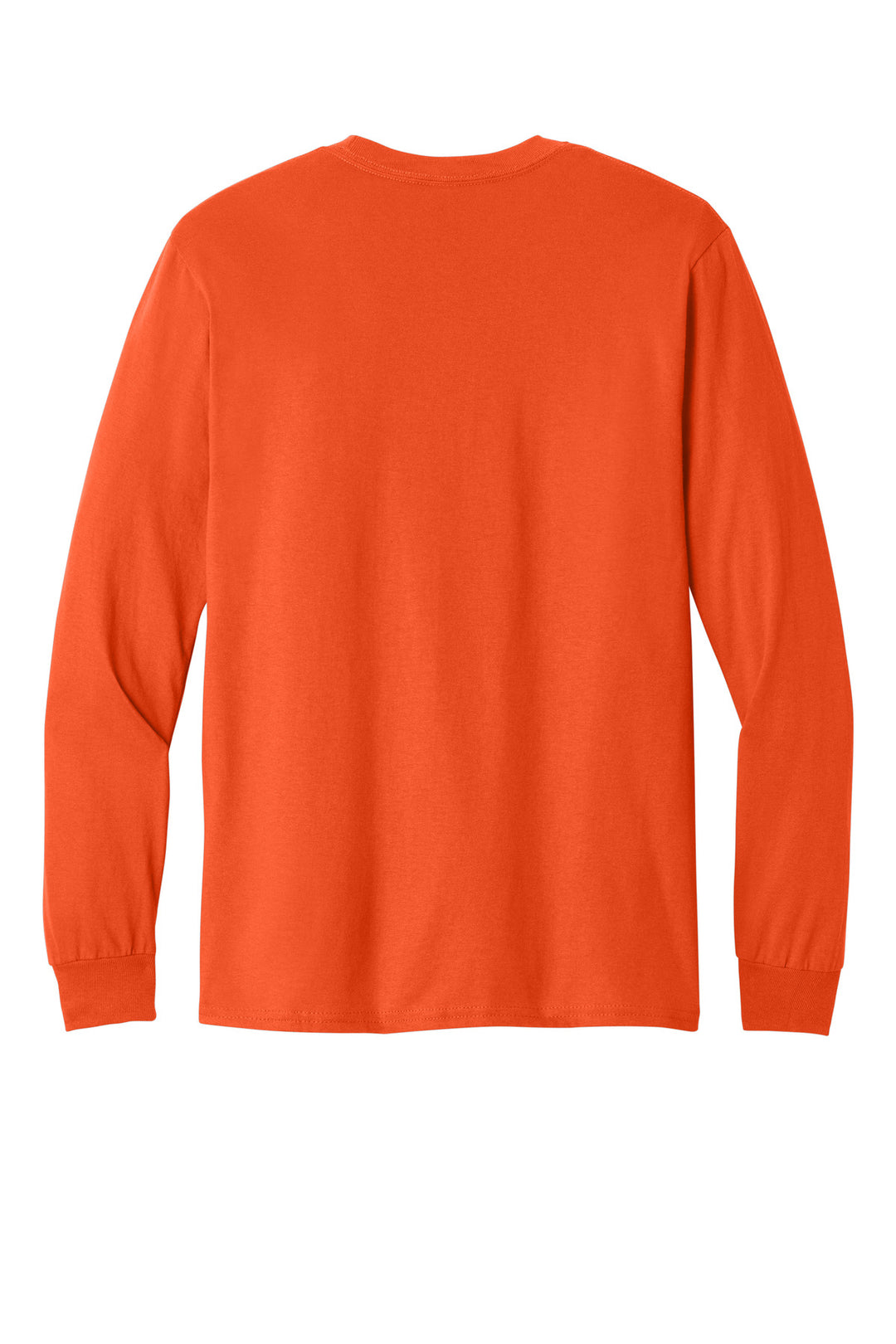 Rear View of Orange Gildan - Heavy Cotton 100% Cotton Long Sleeve T-Shirt. 5400