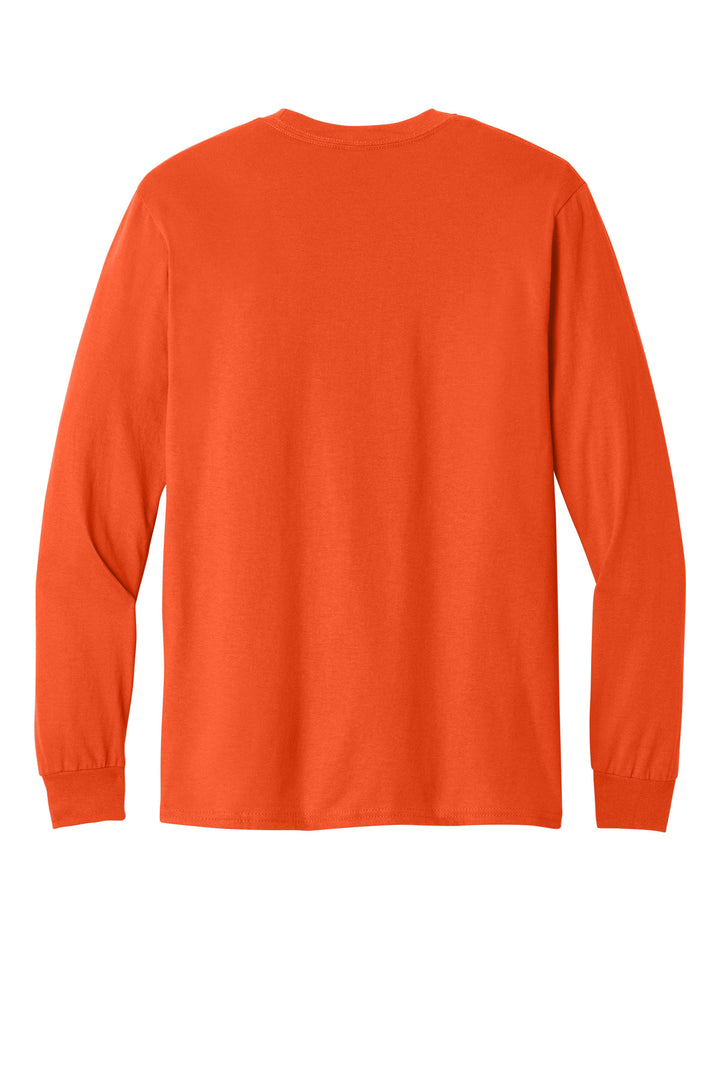 Rear View of Orange Gildan - Heavy Cotton 100% Cotton Long Sleeve T-Shirt. 5400