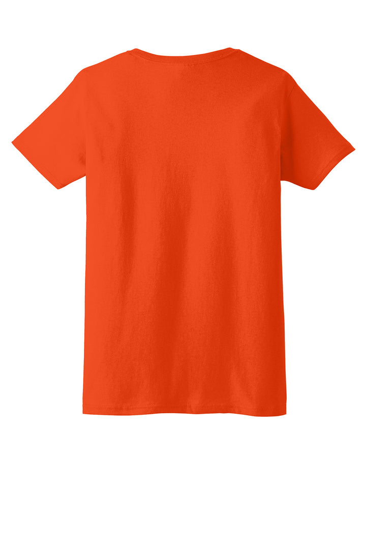 Rear View of Orange Gildan Women's Ultra Cotton 100% US Cotton T-Shirt. 2000L