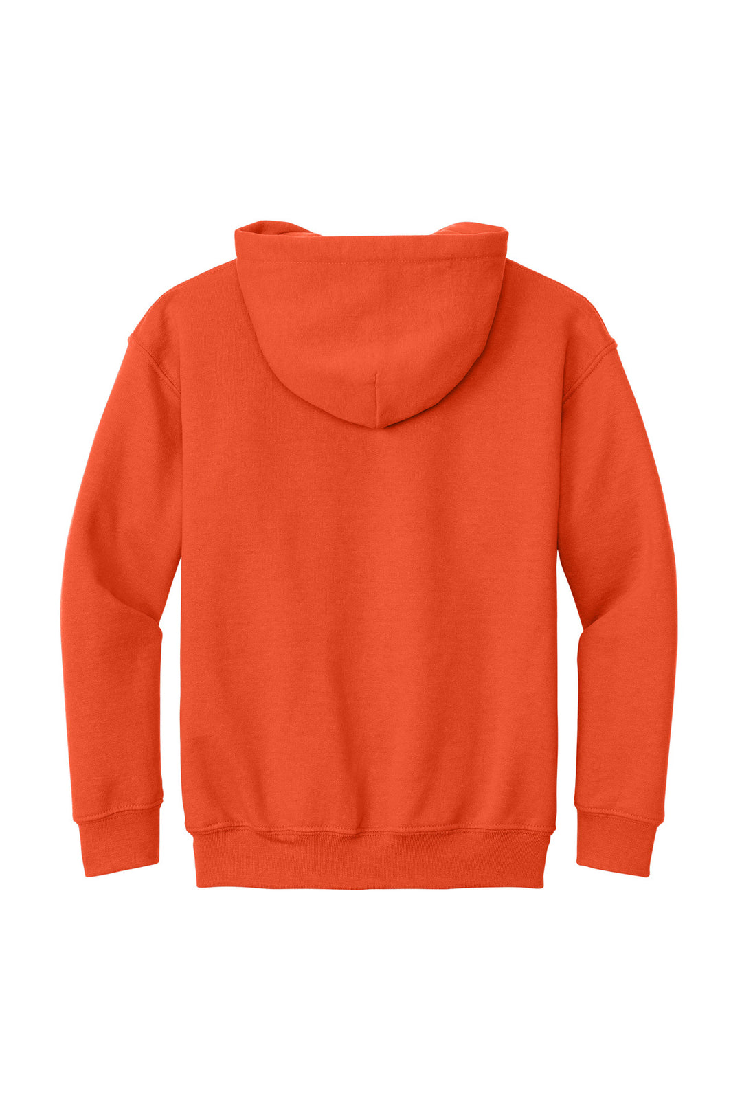 Rear View of Orange Gildan - Youth Heavy Blend Hooded Sweatshirt. 18500B