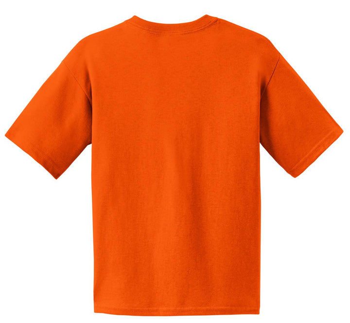 Rear View of Orange Gildan - Youth Ultra Cotton 100% US Cotton T-Shirt. 2000B