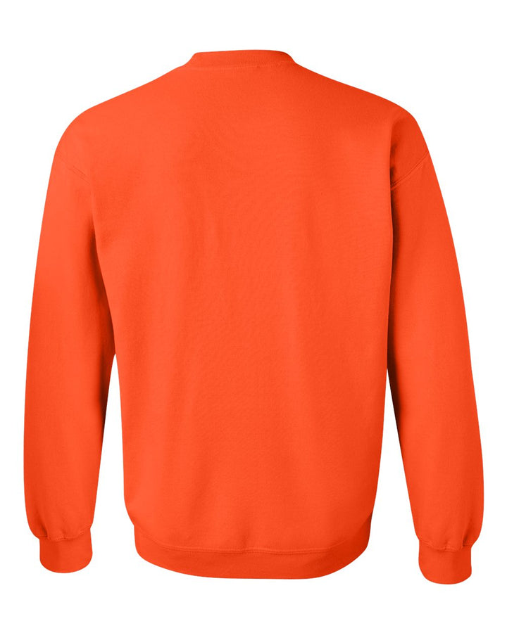 Rear View of Orange Heavy Blend™ Crewneck Sweatshirt - 18000