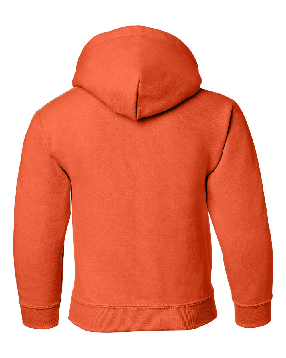 Rear View of Orange Heavy Blend™ Youth Hooded Sweatshirt - 18500B