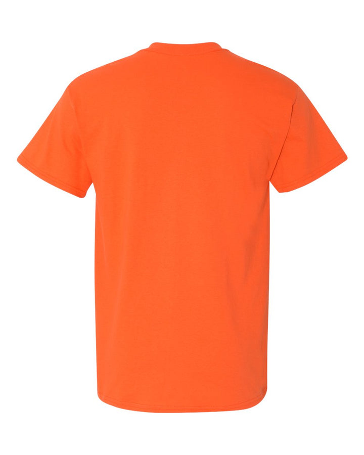 Rear View of Orange Heavy Cotton™ Pocket T-Shirt - 5300