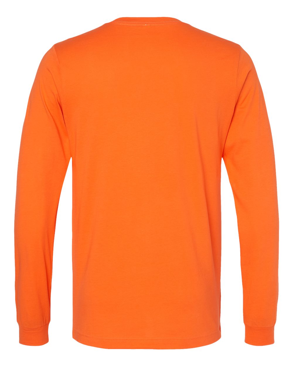 Rear View of Orange Jersey Long Sleeve Tee - 3501
