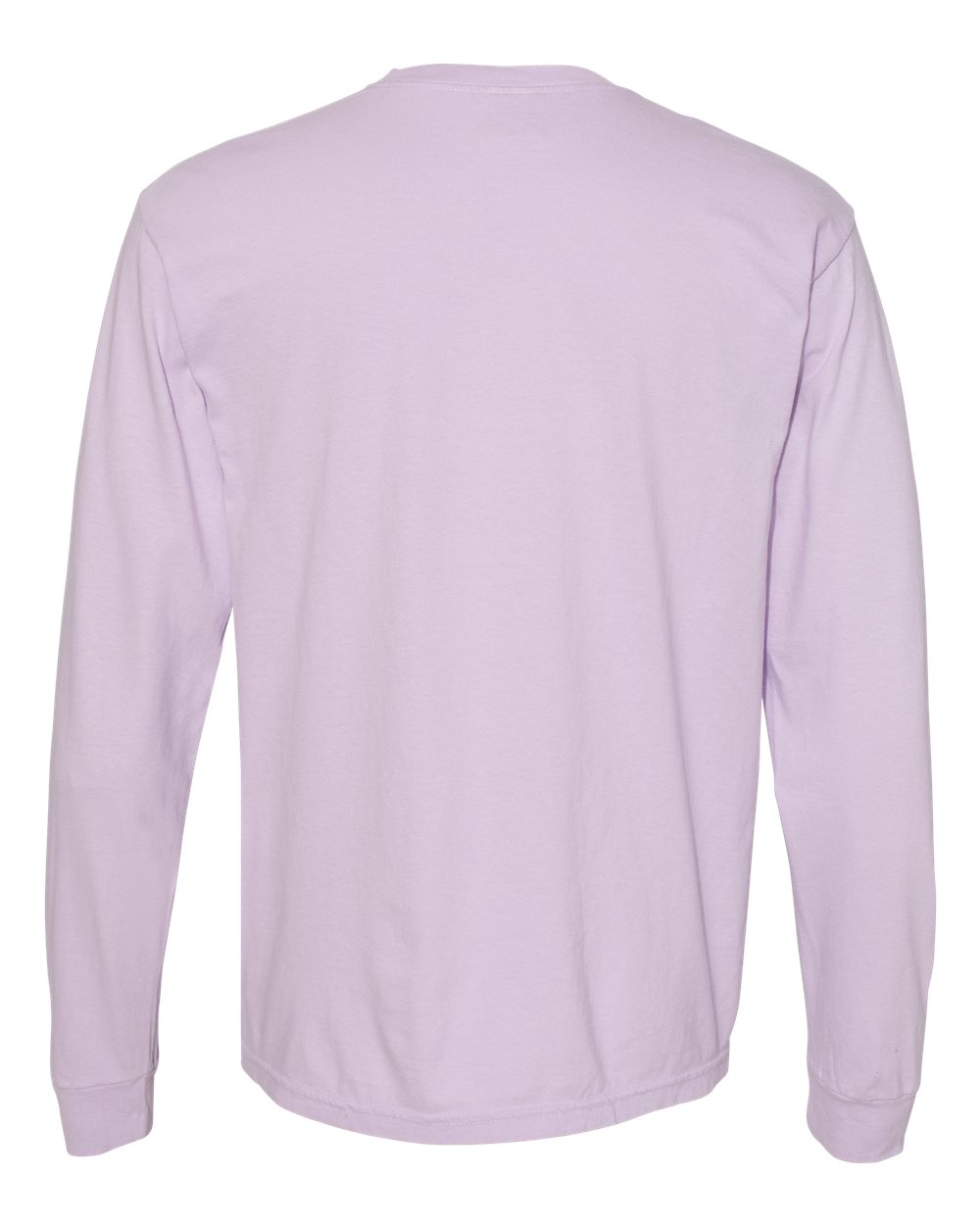 Rear View of Orchid Garment-Dyed Heavyweight Long Sleeve T-Shirt - 6014
