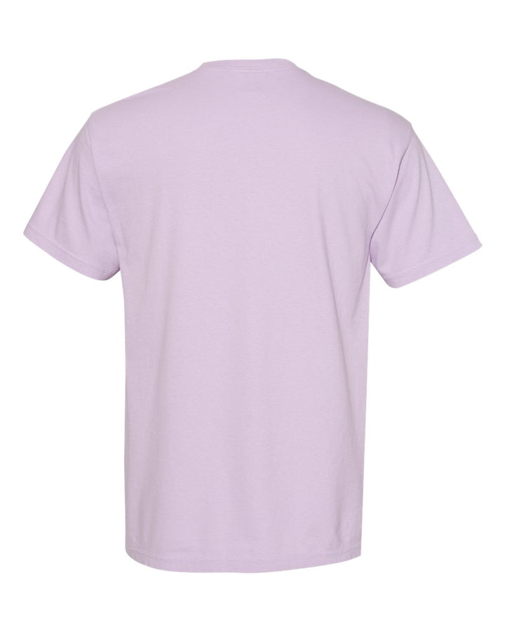 Rear View of Orchid Garment-Dyed Heavyweight Pocket T-Shirt - 6030