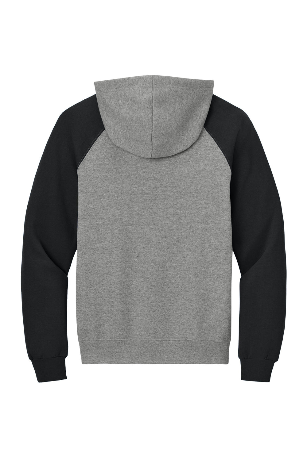 Rear View of Ox/Black Jerzees Unisex NuBlend Colorblock Raglan Hoodie Sweatshirt 96C