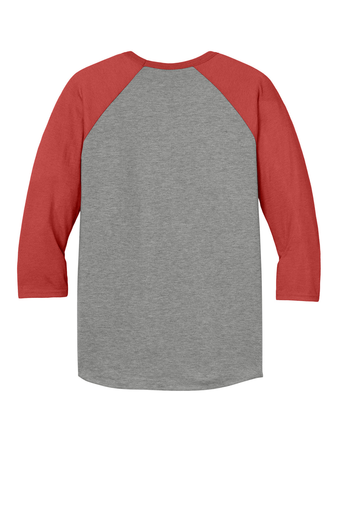 Rear View of Ox/FieryRH Jerzees Unisex Premium Blend Combed Ring Spun 3/4-Sleeve Raglan 560R