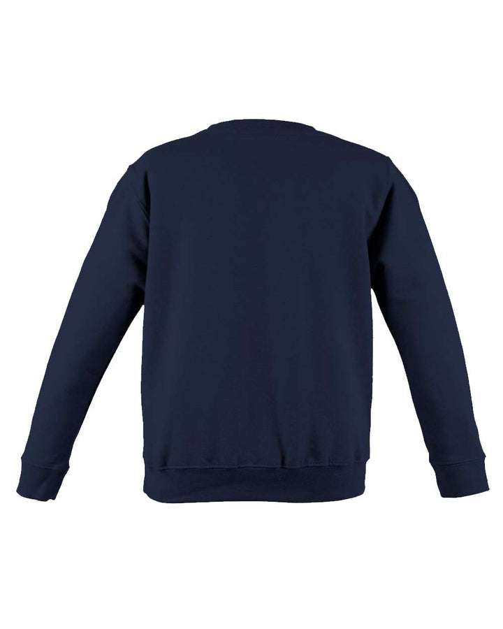 Rear View of Oxfor Navy College Crewneck Sweatshirt - JHA030