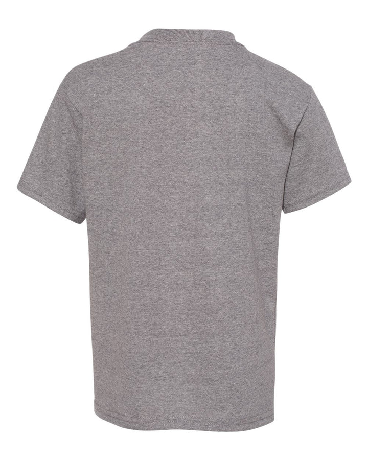 Rear View of Oxford Grey Ecosmart™ Youth T-Shirt - 5370