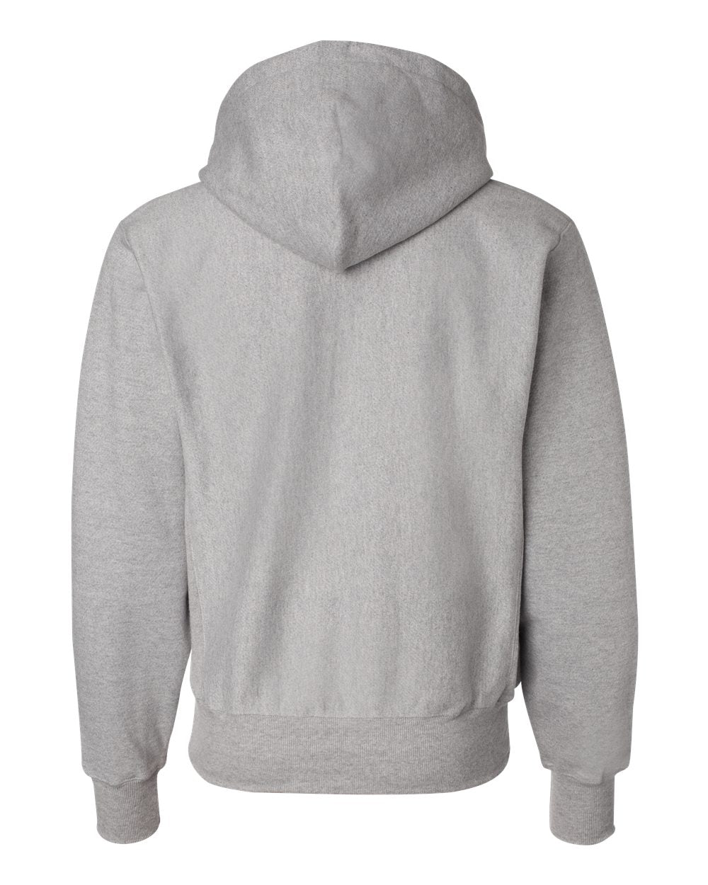 Rear View of Oxford Grey Reverse Weave® Hooded Sweatshirt - S101