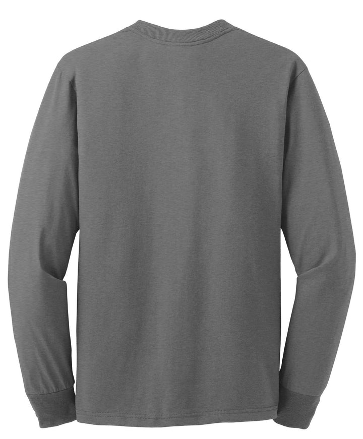 Rear View of Oxford Jerzees - Dri-Power 50/50 Cotton/Poly Long Sleeve T-Shirt. 29LS