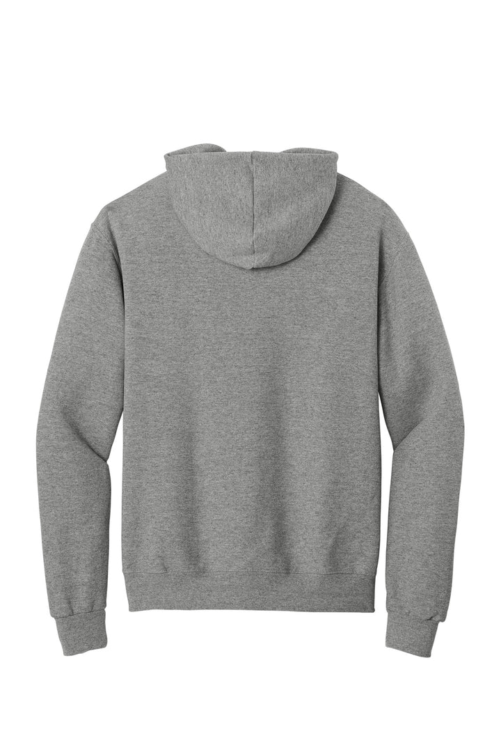 Rear View of Oxford Jerzees - NuBlend Full-Zip Hooded Sweatshirt. 993M