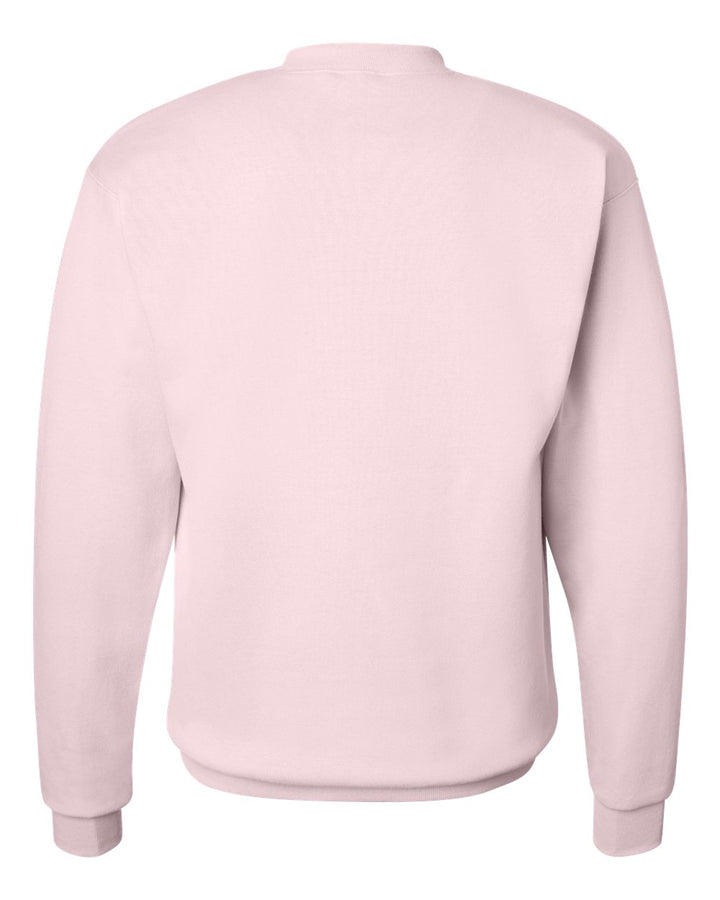 Rear View of Pale Pink Ecosmart® Crewneck Sweatshirt - P160