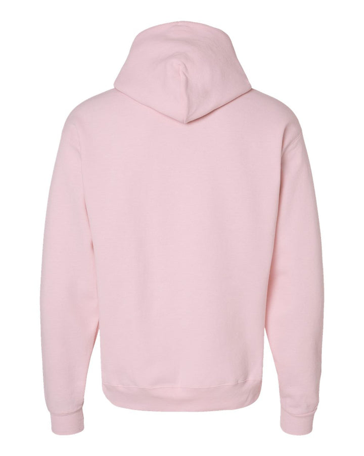 Rear View of Pale Pink Ecosmart® Hooded Sweatshirt - P170