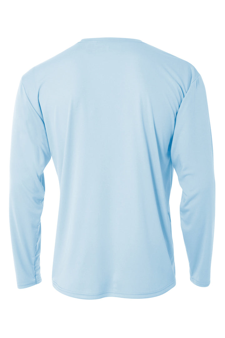 Rear View of PastelBlue A4 Cooling Performance Long Sleeve Tee A4N3165
