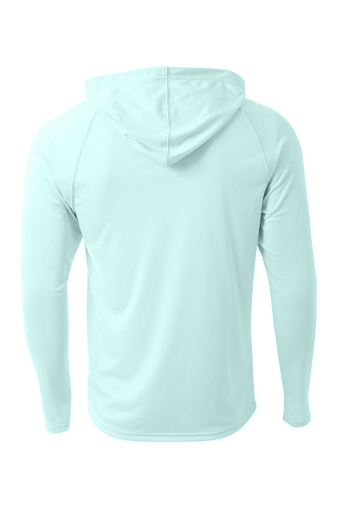 Rear View of PastelMint A4 Cooling Performance Long Sleeve Hooded Tee A4N3409