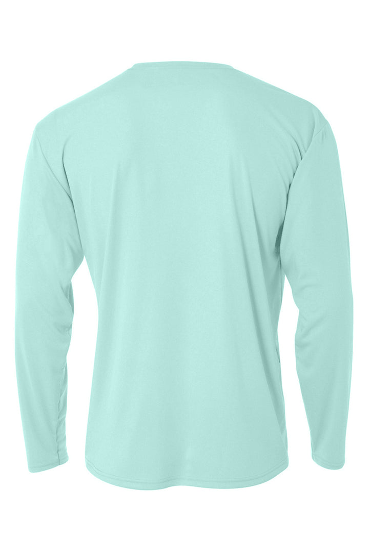 Rear View of PastelMint A4 Cooling Performance Long Sleeve Tee A4N3165