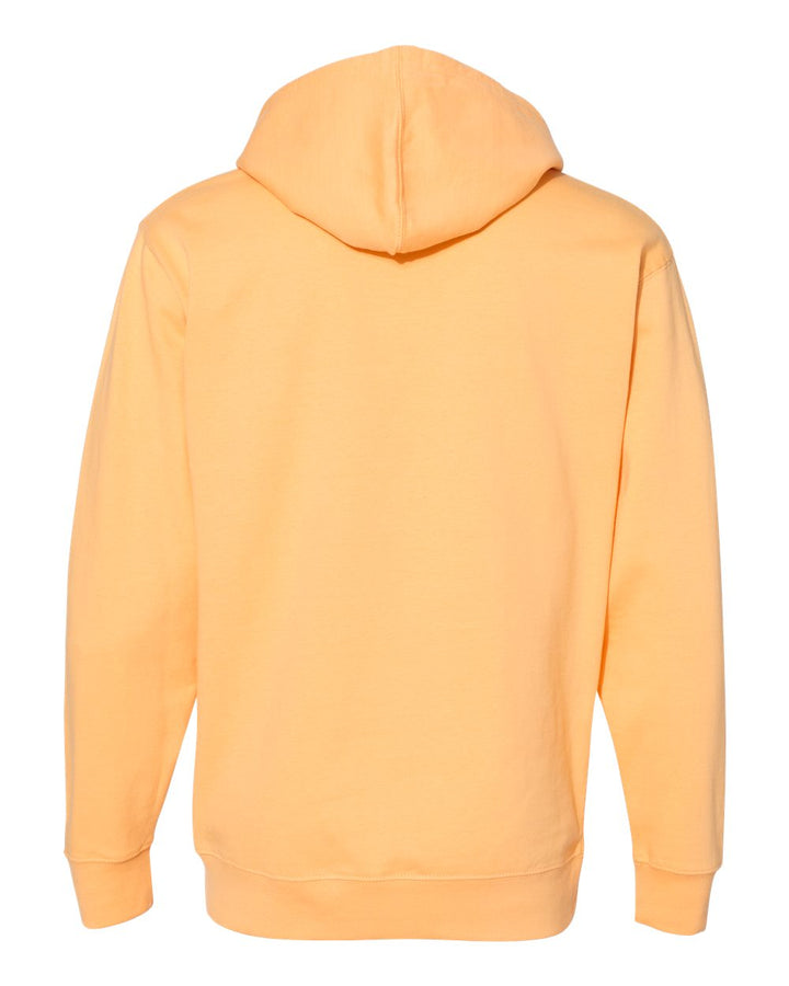 Rear View of Peach Midweight Hooded Sweatshirt - SS4500